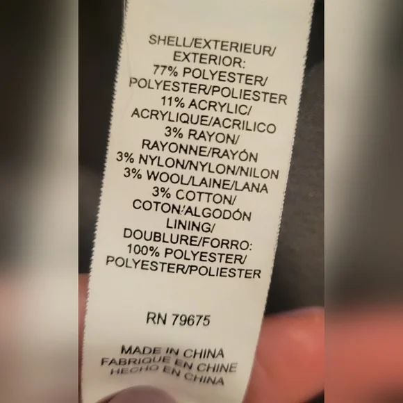 Lucky Brand Plaid Teddy Jacket - Gray, White, Tan - Picture 4 of 5